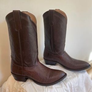 Alvies Congress Boots – Brown Teju Lizard (Size 11D)